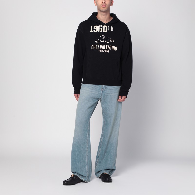 Valentino Cotton Fabric Sweatshirt With Comfortable Fit In Black