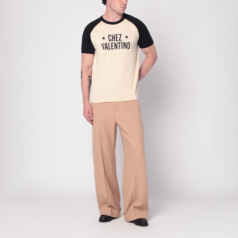 Valentino Sleeve Contrast Graphic Print Crew Neck
