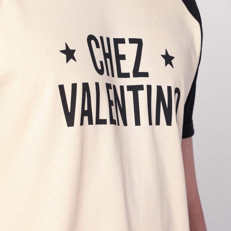 Valentino Sleeve Contrast Graphic Print Crew Neck
