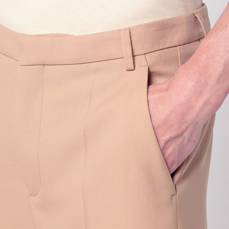 Valentino Wide-leg Trousers With Cuffed Hem And Pleats