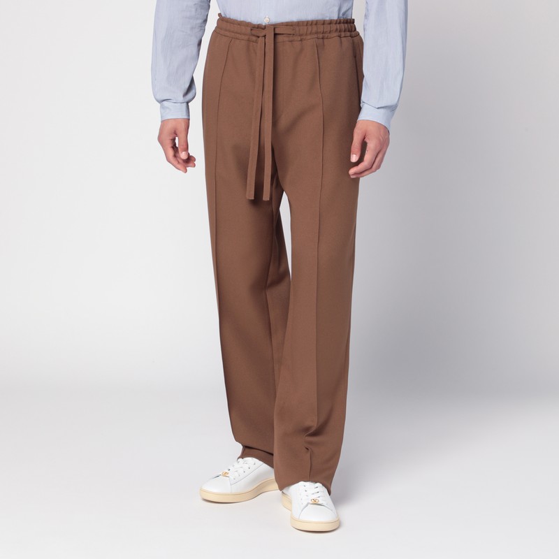 Brown gabardine trousers
