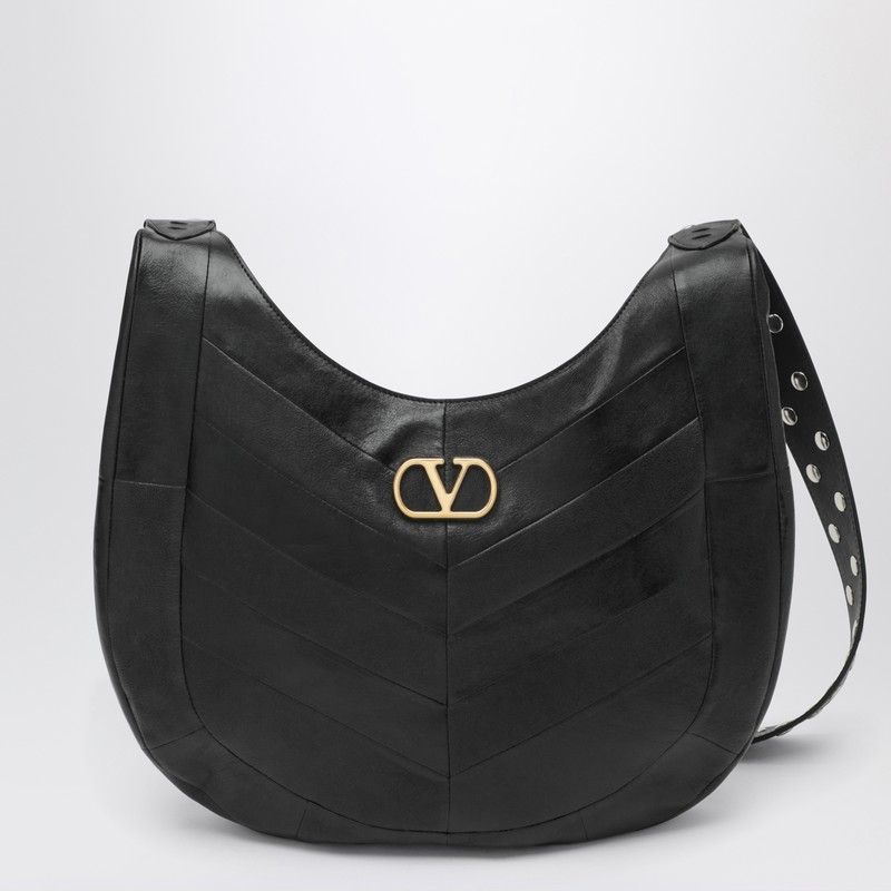 Valentino Womens Nero Hoboho Medium Leather Shoulder Bag In Black