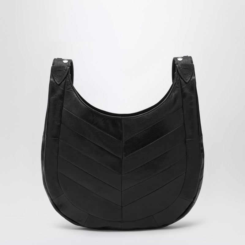 Valentino Small Hoboho Bag In Black Chevron-pattern Nappa In Black