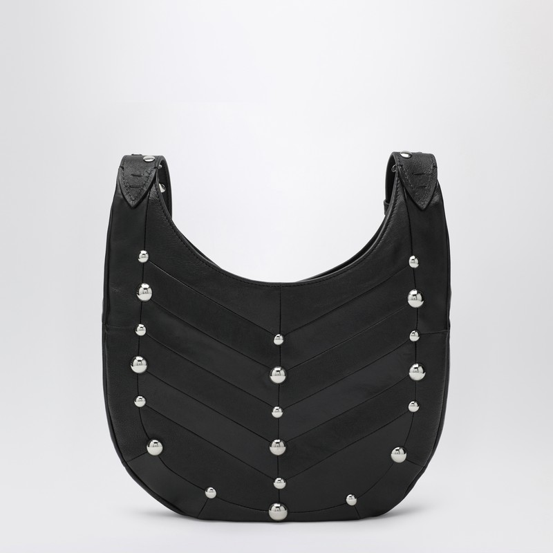 Valentino Garavani Small Hoboho Chevron Quilted Shoulder Bag With Studs In Black