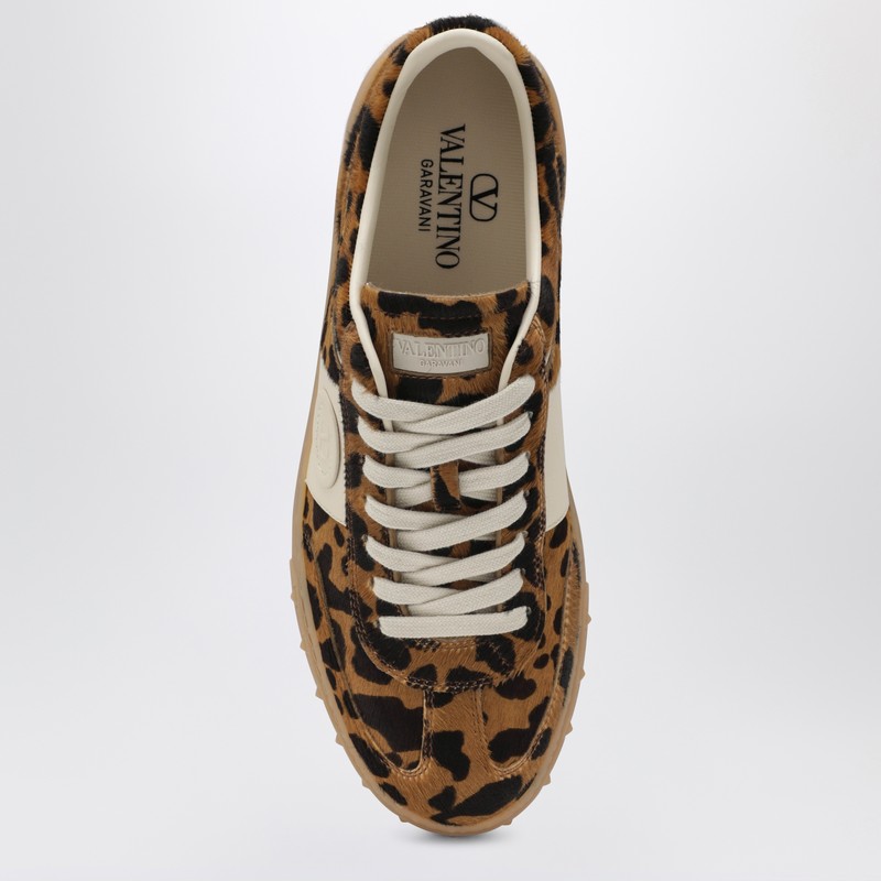 Valentino Garavani Upvillage Leopard Calf Hair Sneakers In Animal Print