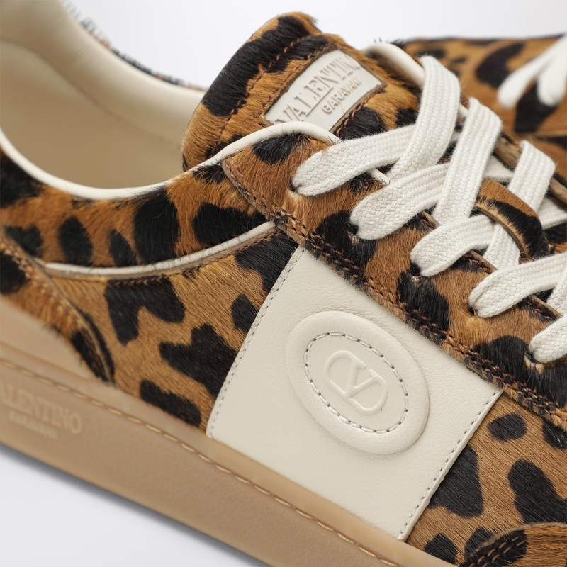 Valentino Garavani Upvillage Leopard Calf Hair Sneakers In Animal Print