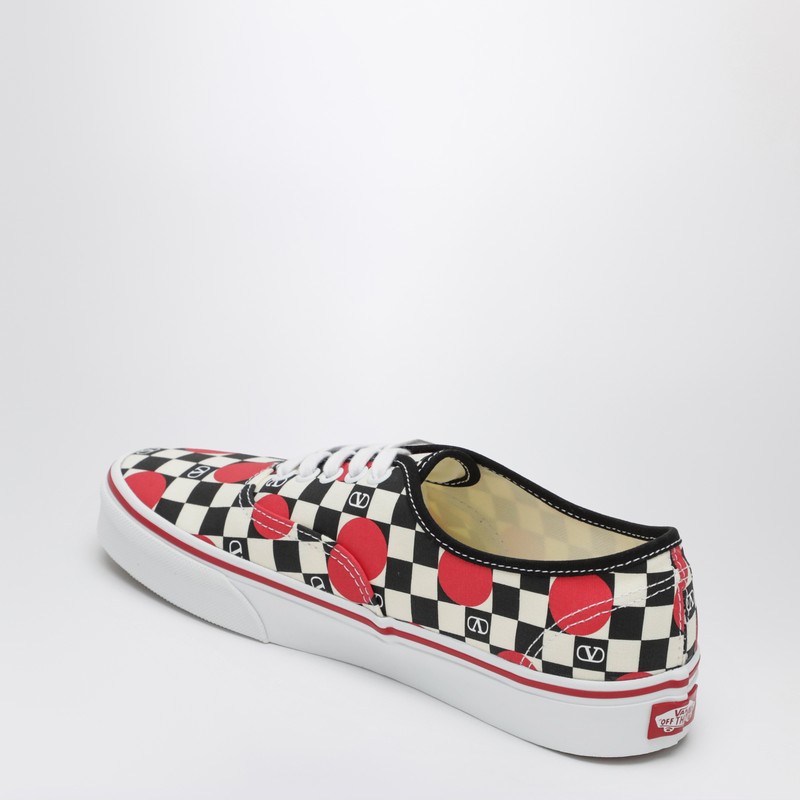 Valentino Garavani X Vans Sneaker Low-top Black/red With Vlogo Checkerboard Print And Polka-dot Detail In Black