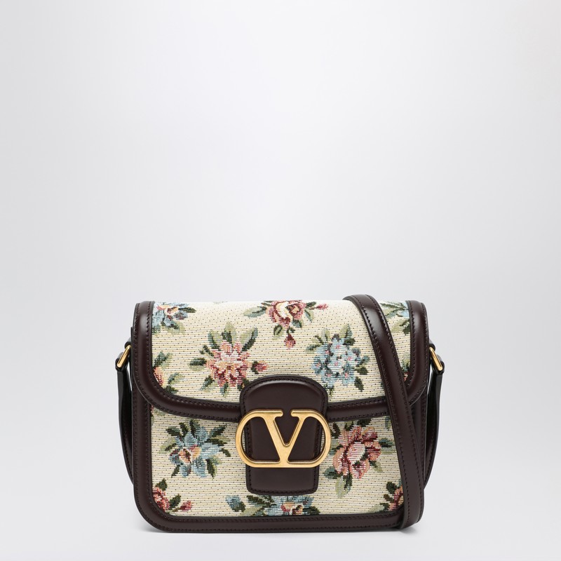 Valentino Garavani Small Bag 9to5 In Jacquard Fabric Papier Floral In Multi