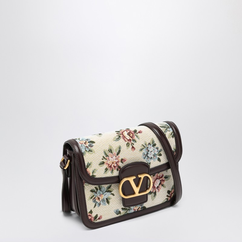 Valentino Garavani Small Bag 9to5 In Jacquard Fabric Papier Floral In Multi