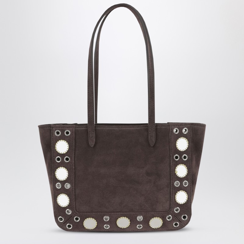 Valentino Mini Tote Bag Nellcôte In Brown Suede Leather In Multi