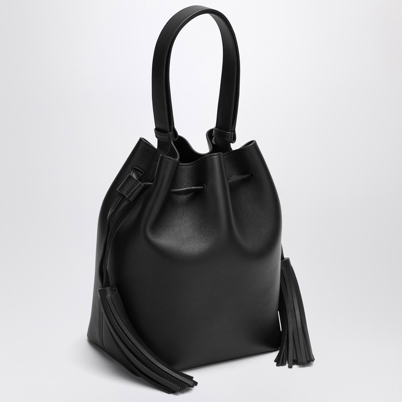 Valentino Garavani So Seau Leather Drawstring Bucket Bag In Black