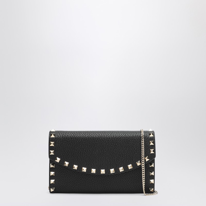 Black Rockstud crossbody wallet