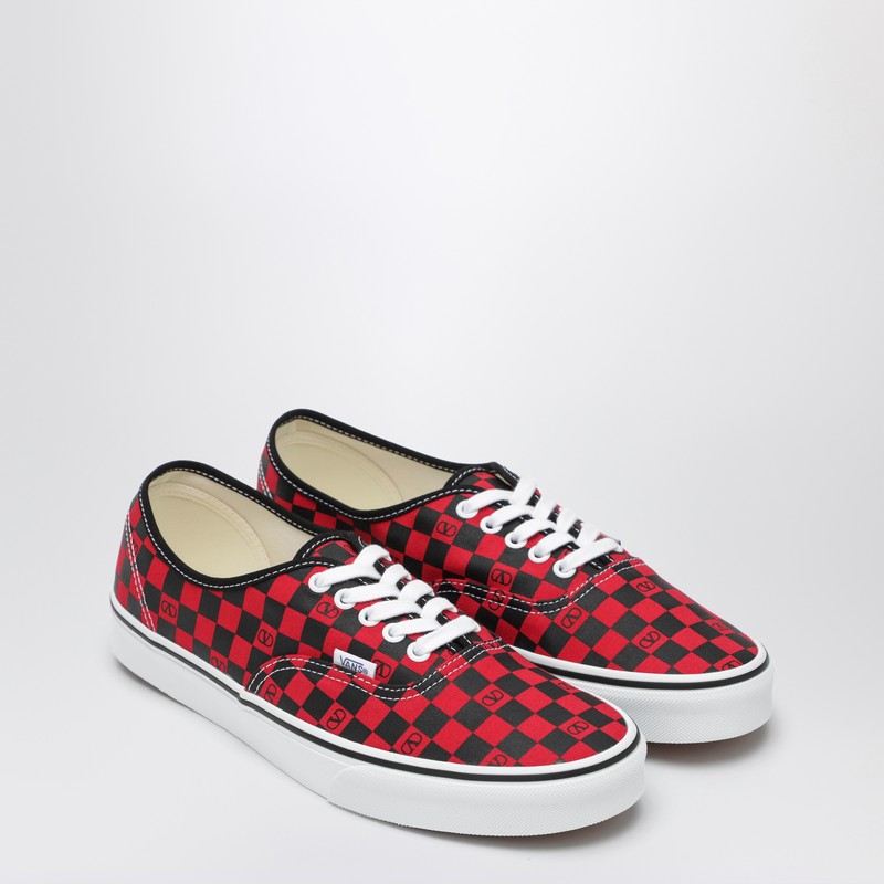 Valentino Garavani X Vans Sneaker Low-top Red/black With Vlogo Checkerboard Print In Red