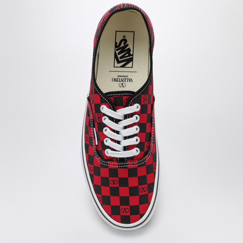 Valentino Garavani X Vans Sneaker Low-top Red/black With Vlogo Checkerboard Print In Red