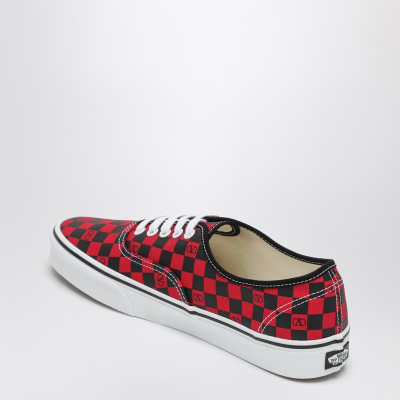 Valentino Garavani X Vans Sneaker Low-top Red/black With Vlogo Checkerboard Print In Red