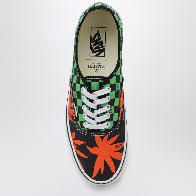 Valentino Garavani X Vans Sneaker Low-top With Vlogo Checkerboard Print And Tropical Leaves In Multi
