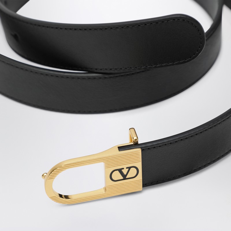 Valentino Black Vlogo Signature Belt In Black