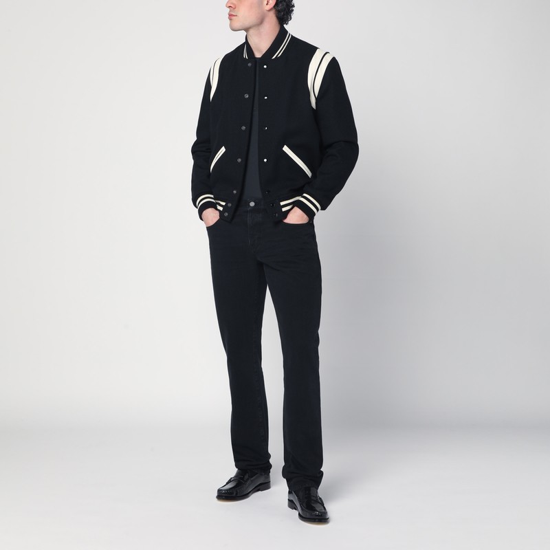 Saint Laurent Wide Jeans. In Black