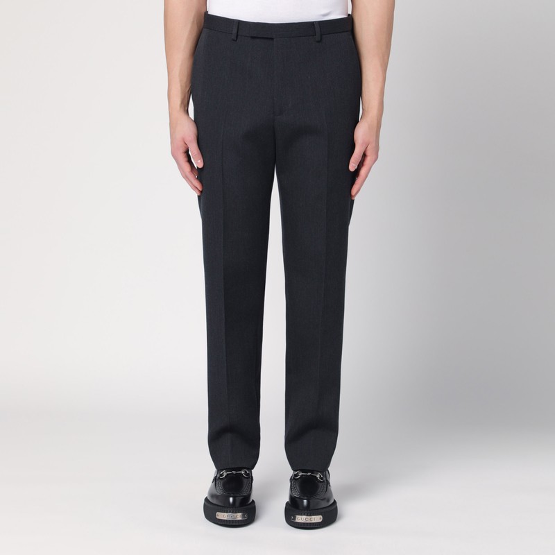 Grey wool trousers - GUCCI - Modalova
