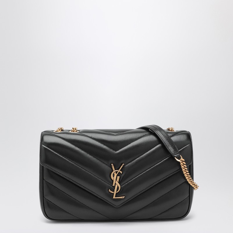 Medium black leather LouLou bag - Saint Laurent - Modalova