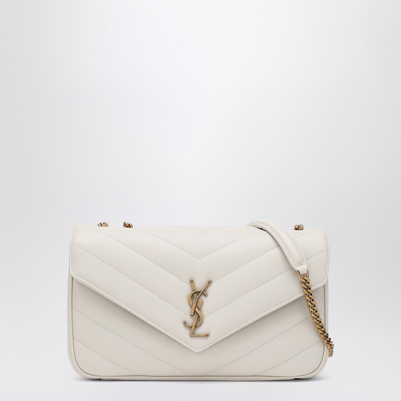 Medium LouLou Cream Soft leather bag - Saint Laurent - Modalova