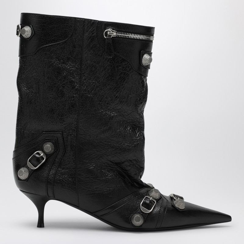 Balenciaga Cagole 50 Mid-calf Boots In Nappa Leather In Black