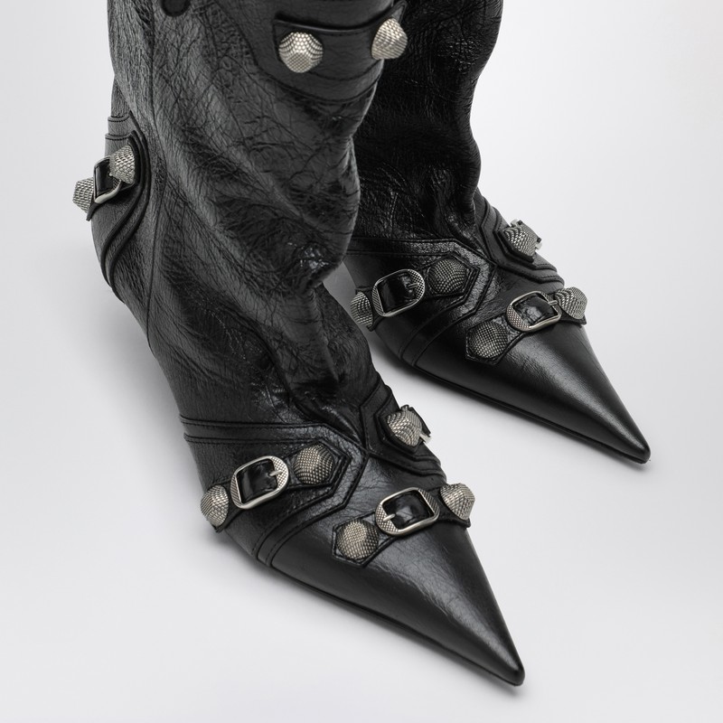 Balenciaga Cagole 50 Mid-calf Boots In Nappa Leather In Black