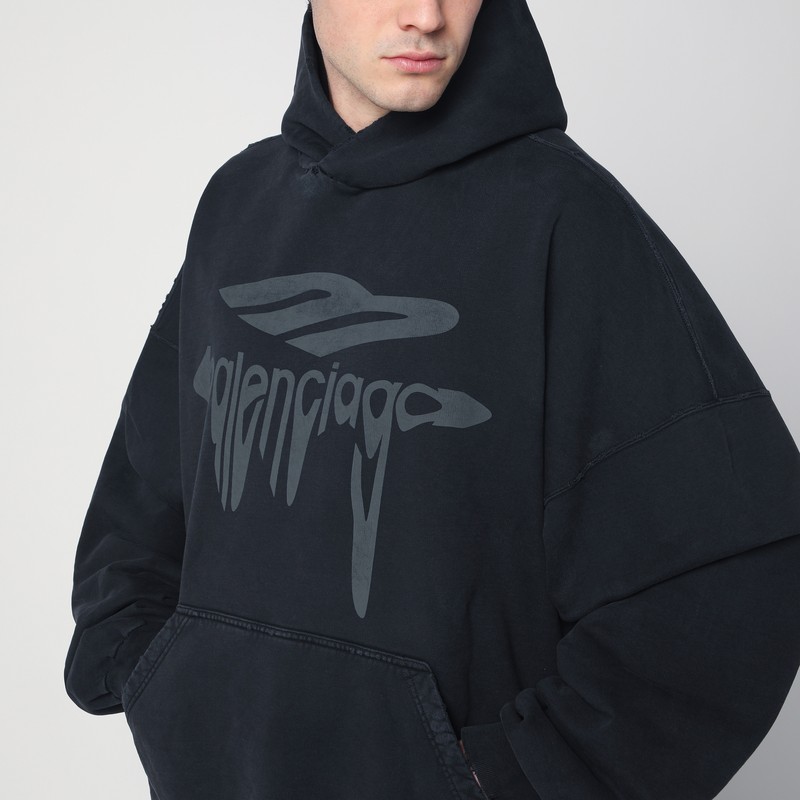 【BALENCIAGA】3D liquified effect cotton hoodie BALENCIAGA 3d Liquified Effect Cotton Hoodie Balenciaga