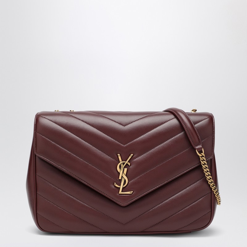 Large LouLou Hot Wine Leather Bag - Saint Laurent - Modalova
