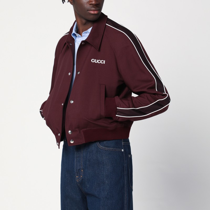 Bomber Bordeaux in wool blend