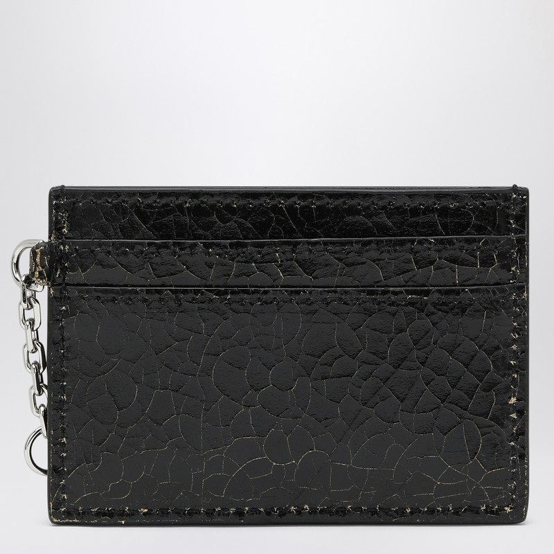 Alexander Mcqueen T-bar Credit Card Holder Black/caramel In Black
