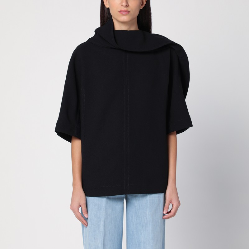 Bottega Veneta Crepe Top In Black