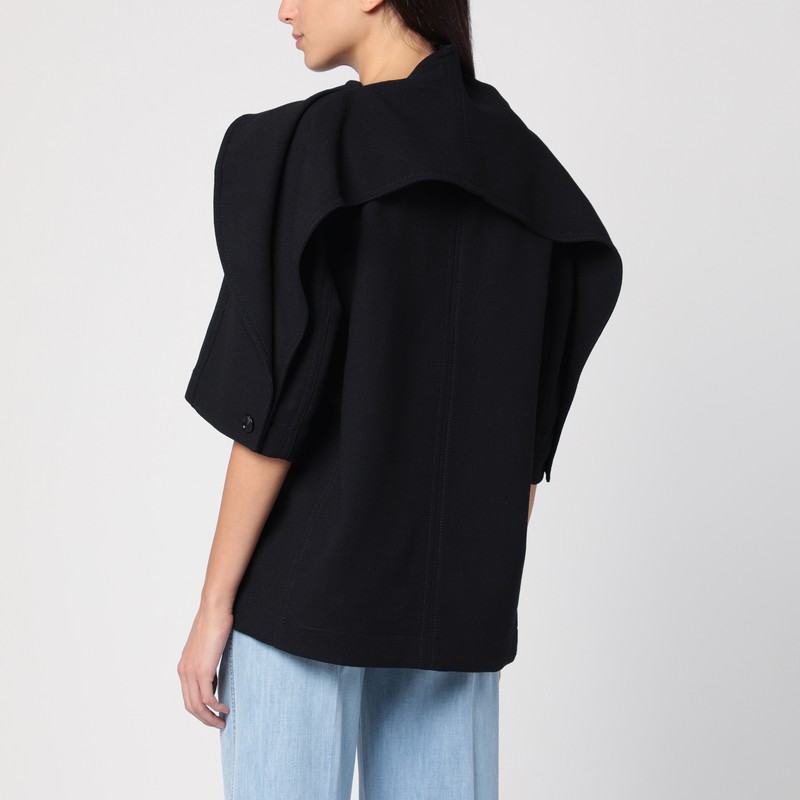 Bottega Veneta Crepe Top In Black
