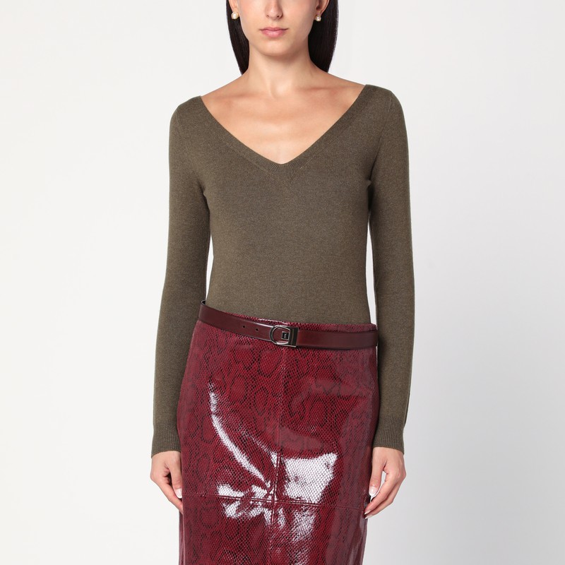 Khaki cashmere sweater