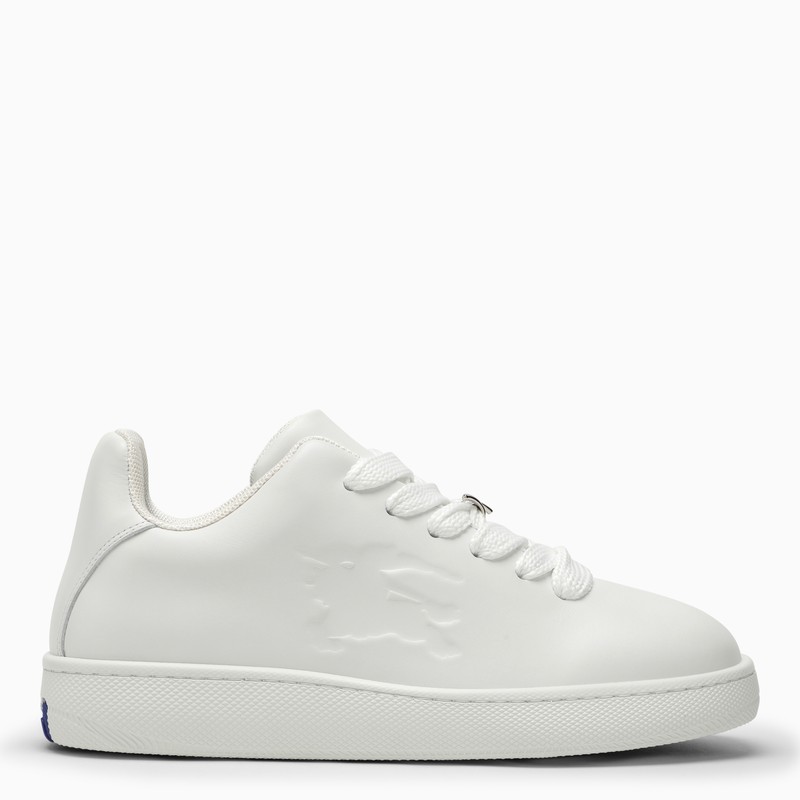 Box white leather trainer