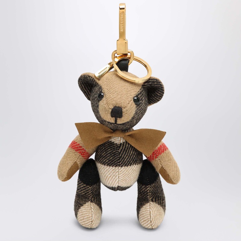Burberry Thomas Bear Charm With Cashmere Bow Tie In Multi