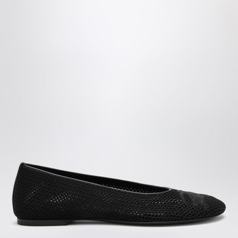 Black mesh ballerina with logo