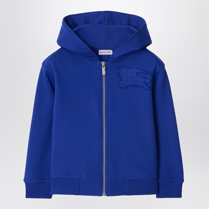 Burberry Ekd Zip-up Cotton Hoodie In White