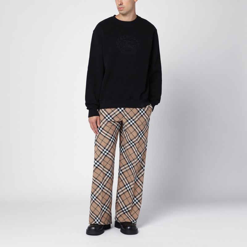 Burberry Men Check Linen-blend Pants In Beige