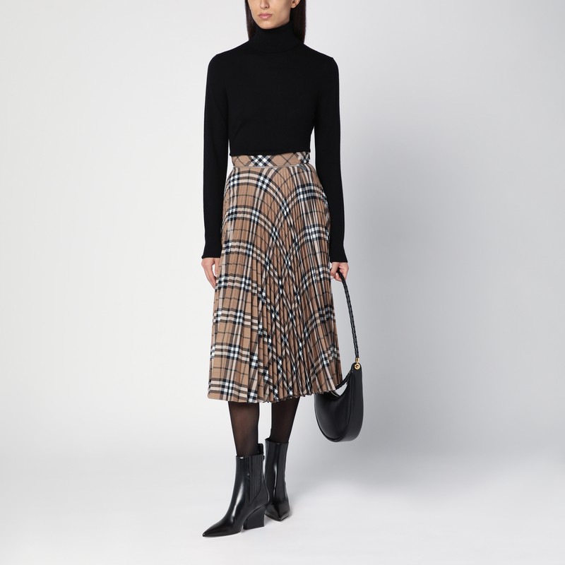Burberry Embroidered Polyester Blend Skirt In Beige