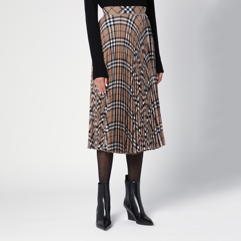 Burberry Embroidered Polyester Blend Skirt In Beige