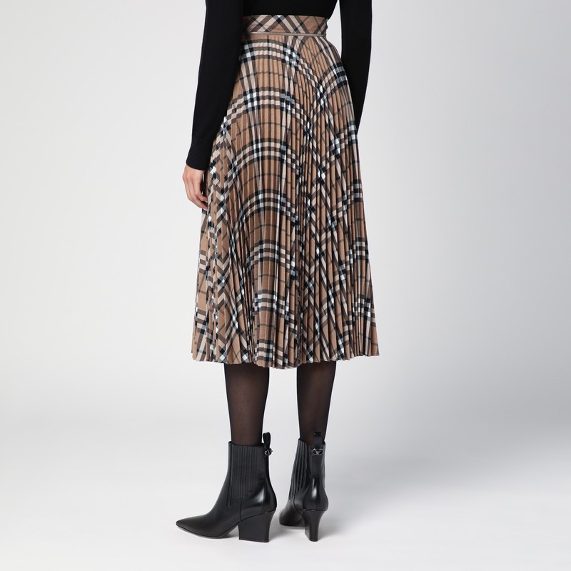 Burberry Embroidered Polyester Blend Skirt In Beige