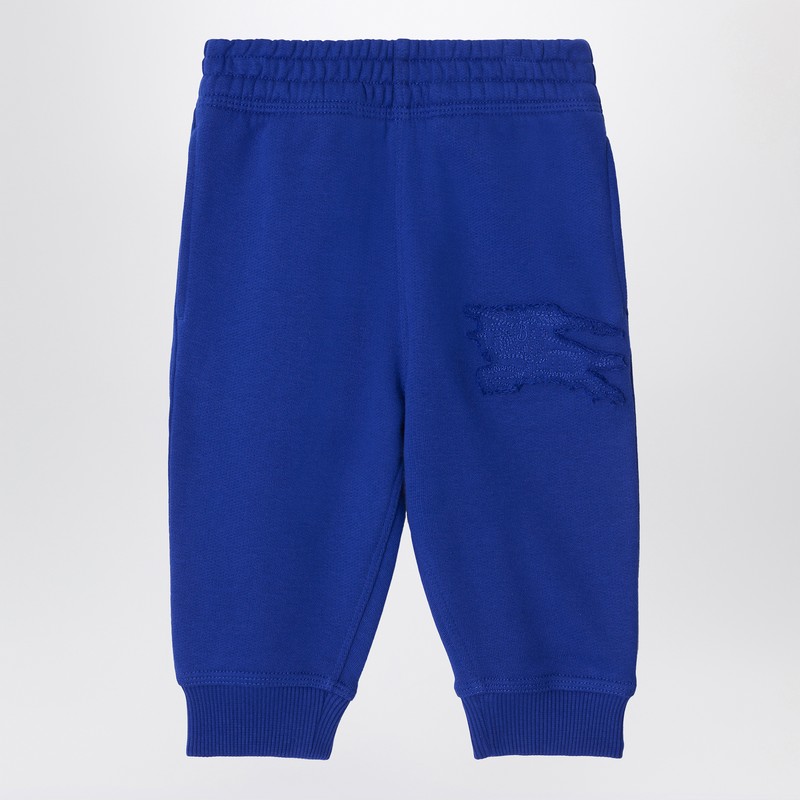 Burberry Electric Blue Jogging Trousers With Ekd Logo In White