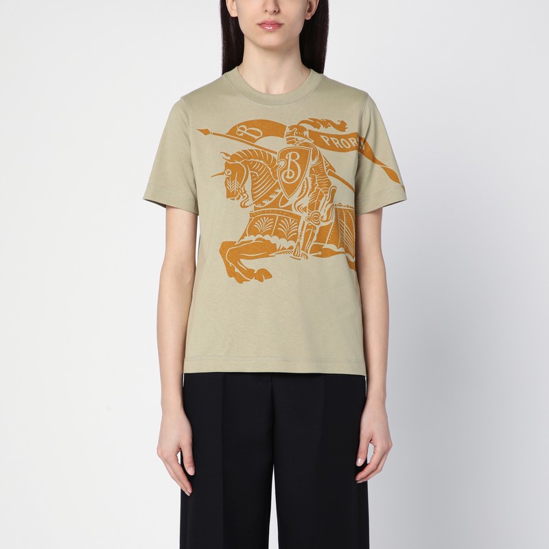 Burberry Cotton T-shirt With Ekd Logo Print In Neutral