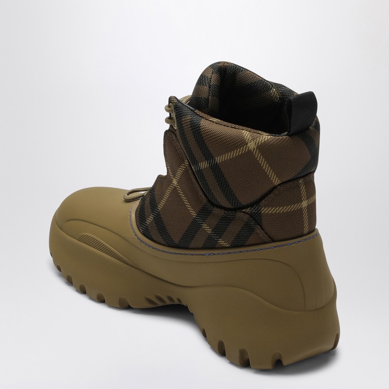 Burberry Scoot Trek Ankle Boot With Check Pattern In Brown