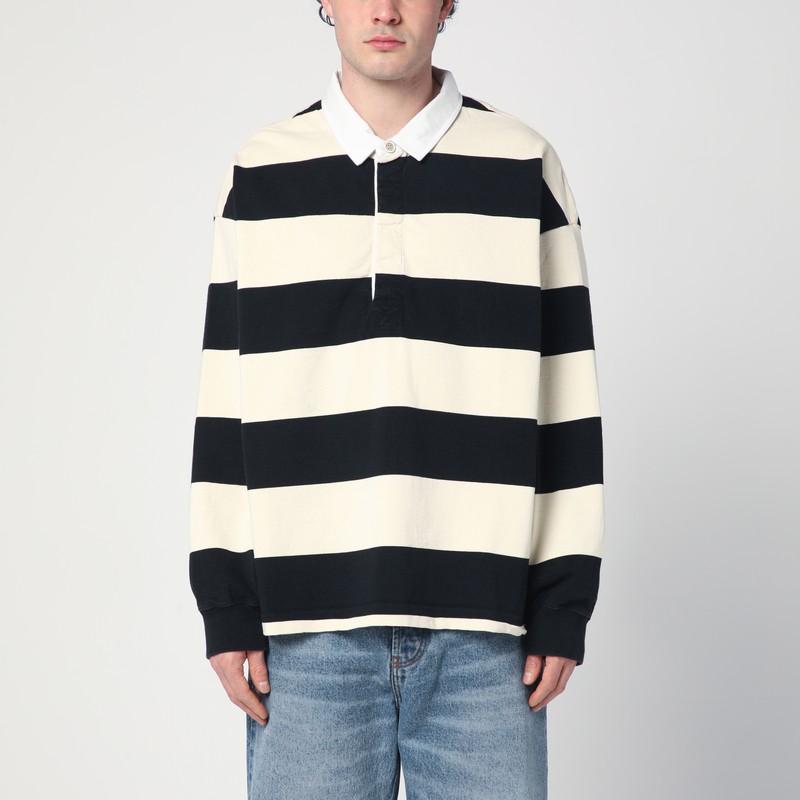 Striped Polo Shirt Black/Ivory
