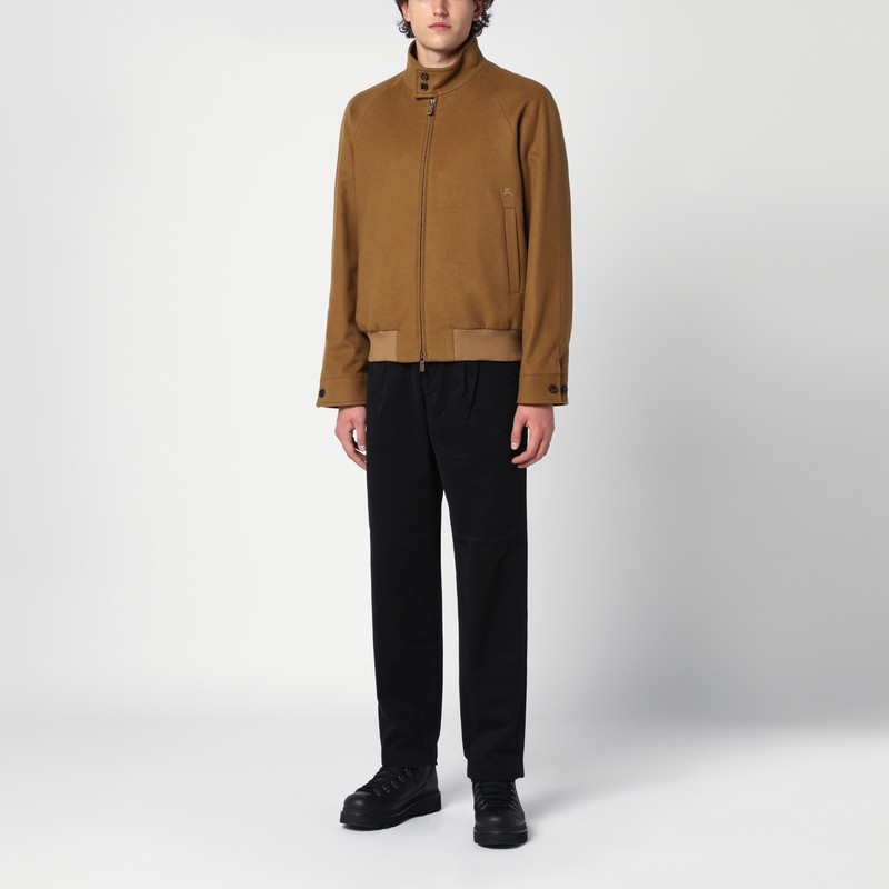 Burberry Luxe Cashmere Harrington Jacket In Brown