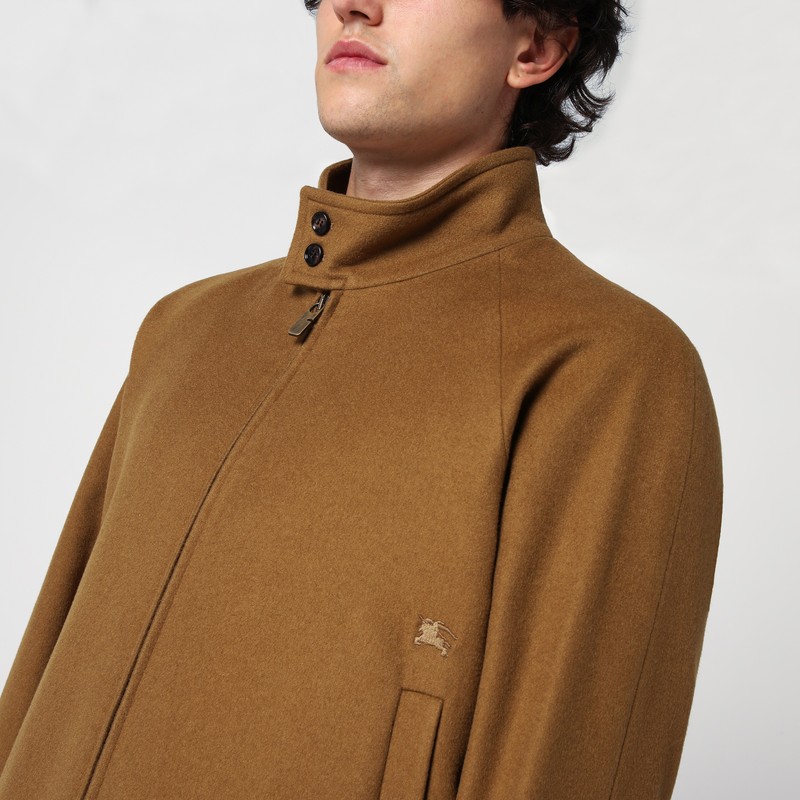 Burberry Luxe Cashmere Harrington Jacket In Brown