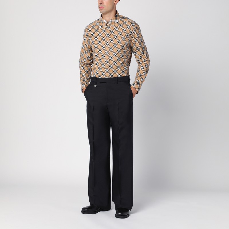 Burberry Vintage Check Long-sleeved Shirt In Beige