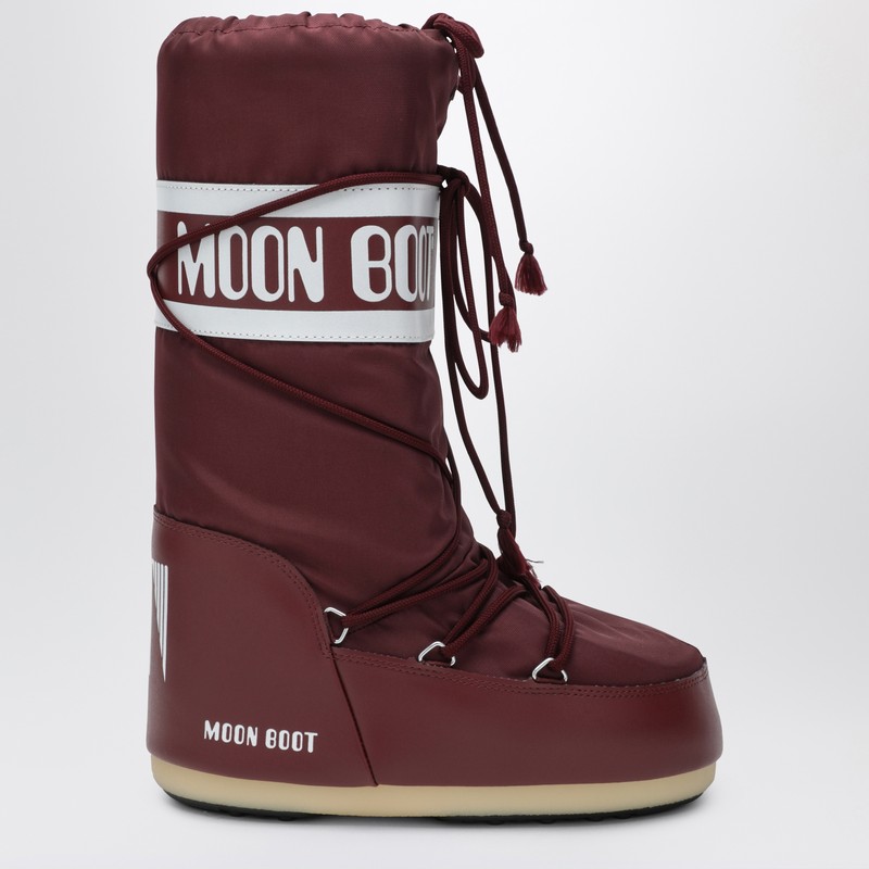 Moon Boot Bordeaux Icon Boot In Nylon In Red